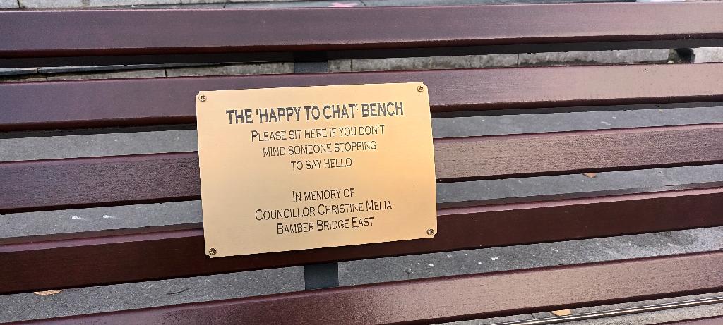 Happy to Chat bench