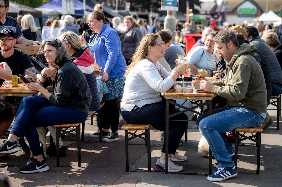 Visitors enjoying A Taste of Leyland